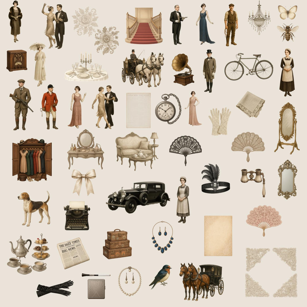 Clipart - Commercial Use PNG Bundle - 1920s Manor House Vol. 1