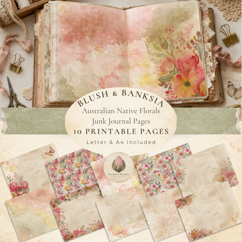 Printable Journal Pages - Blush & Banksia