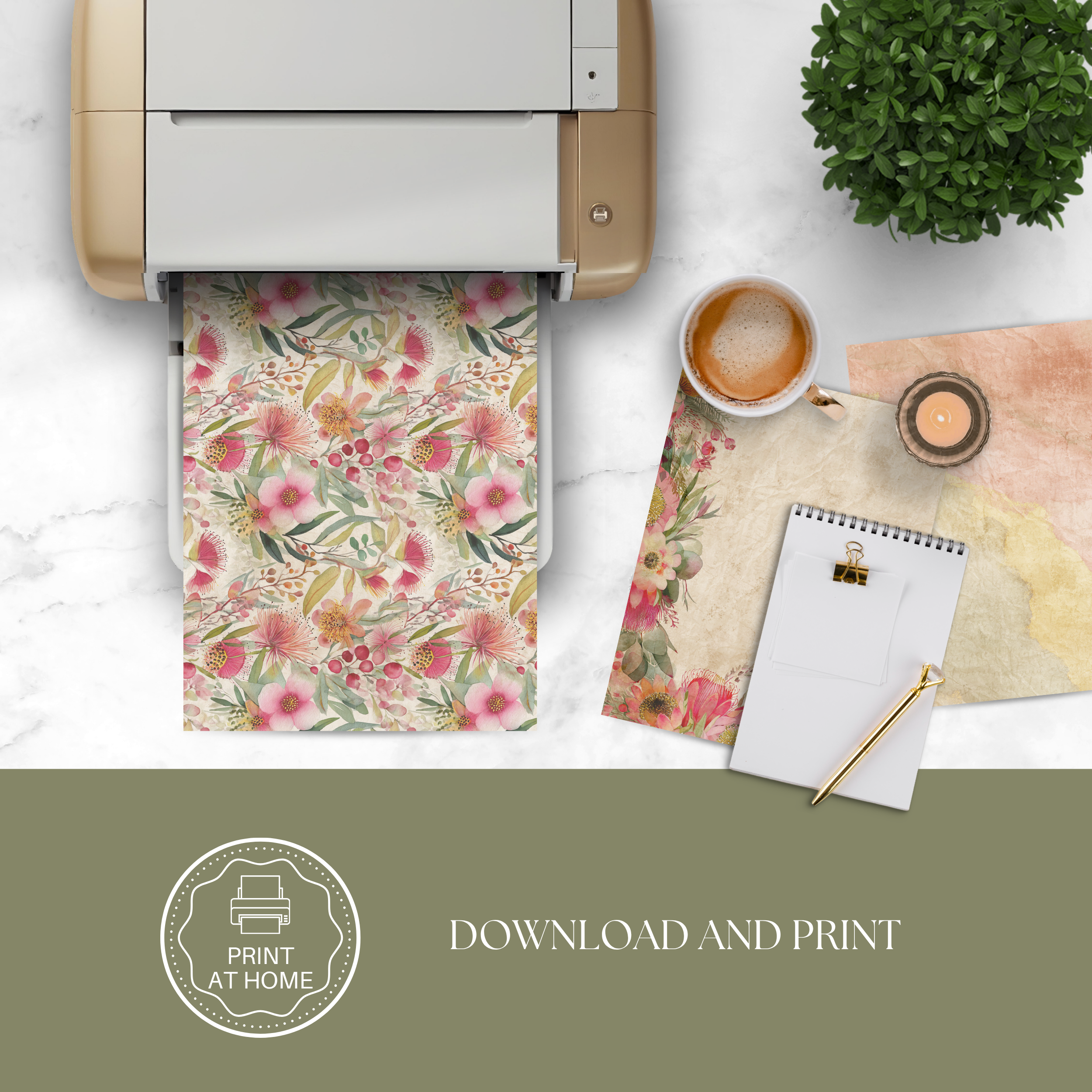 Printable Journal Pages - Blush & Banksia