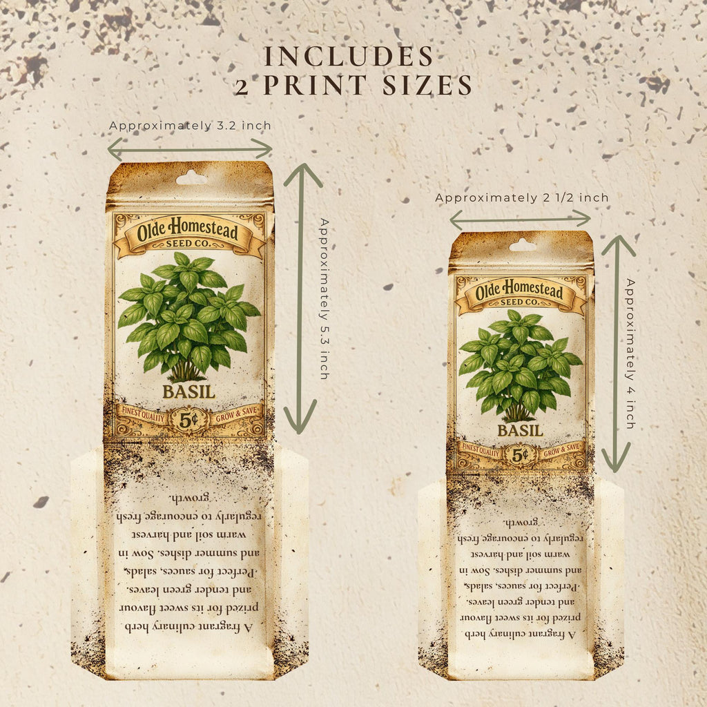 Printable - Vintage Herb Seed Packets