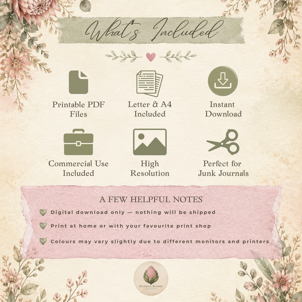 Printable Journal Pages - Blush & Banksia