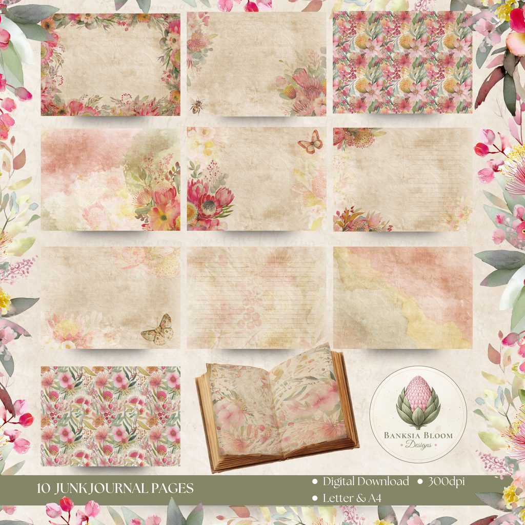 Printable Journal Pages - Blush & Banksia