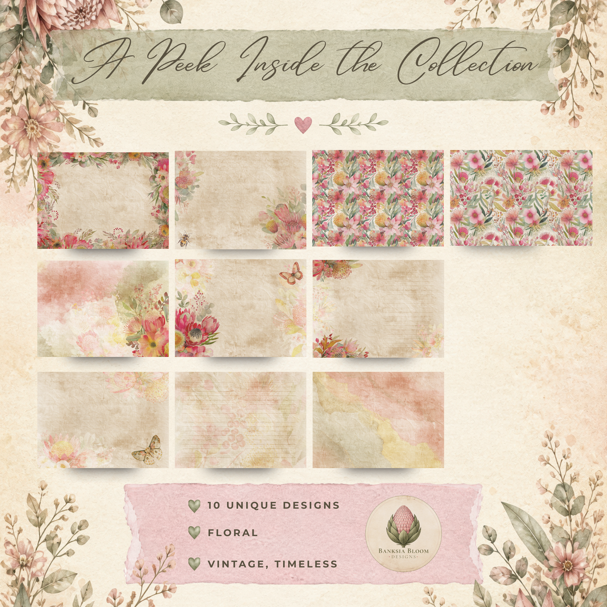 Printable Journal Pages - Blush & Banksia