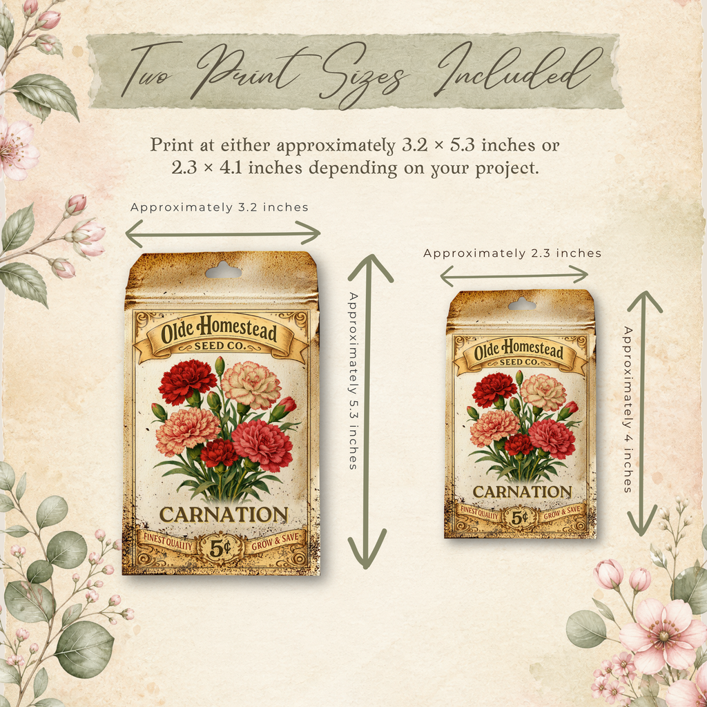 Printable - Vintage Flower Seed Packets