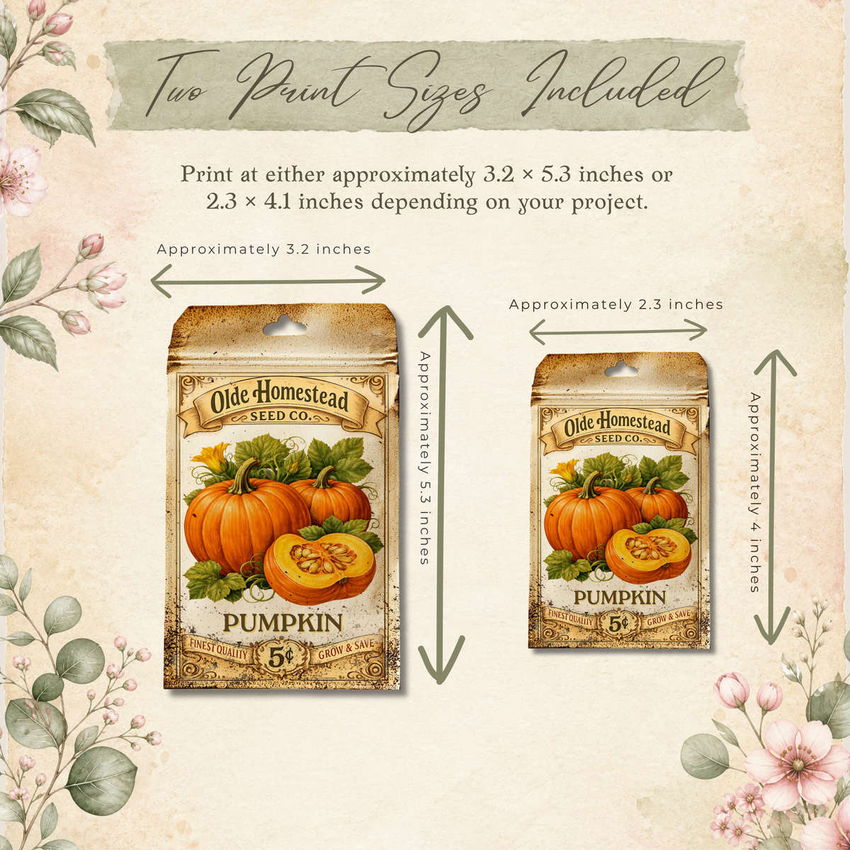 Printable - Vintage Vegetable Seed Packets