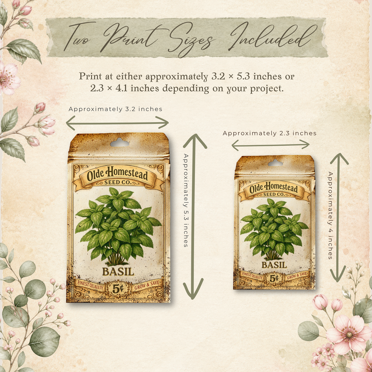 Printable - Vintage Herb Seed Packets