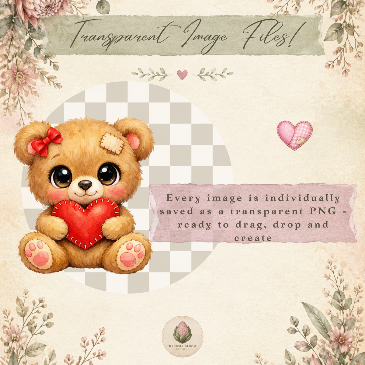 Clipart - Paws & Hearts Valentine Animals