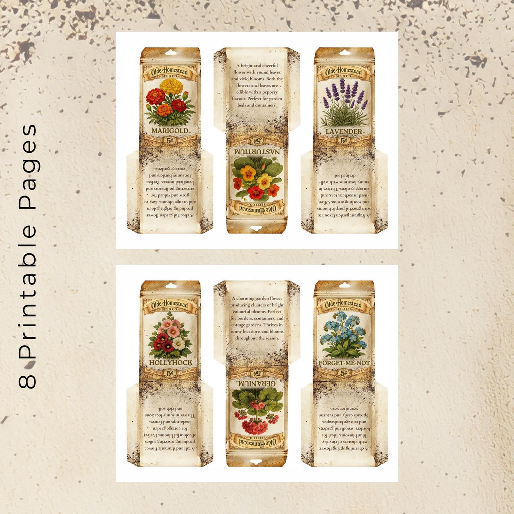 Printable - Vintage Flower Seed Packets