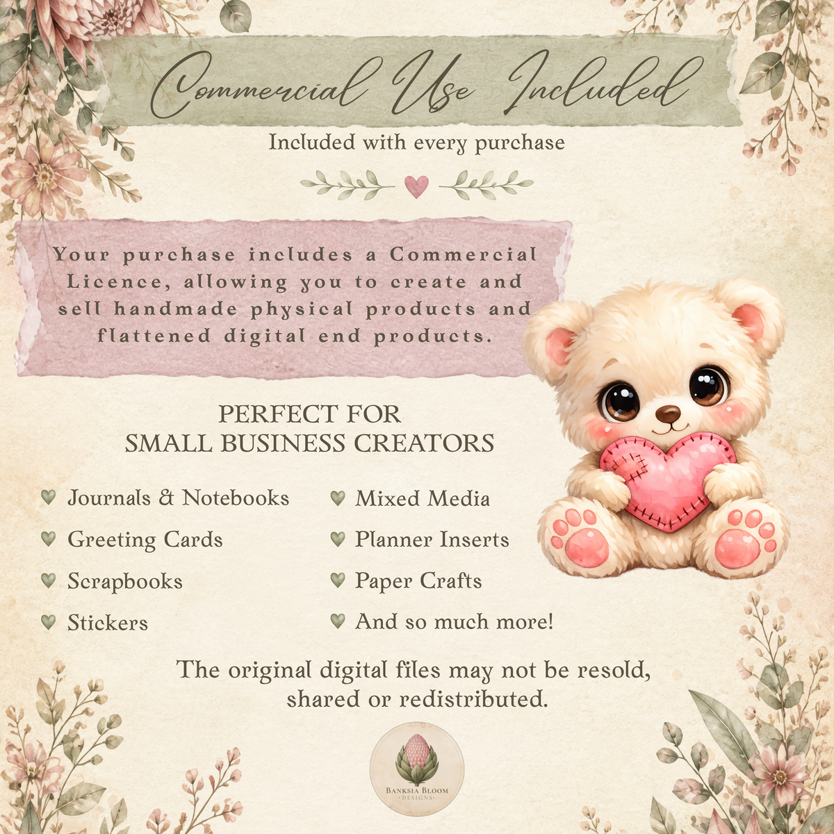 Clipart - Paws & Hearts Valentine Animals