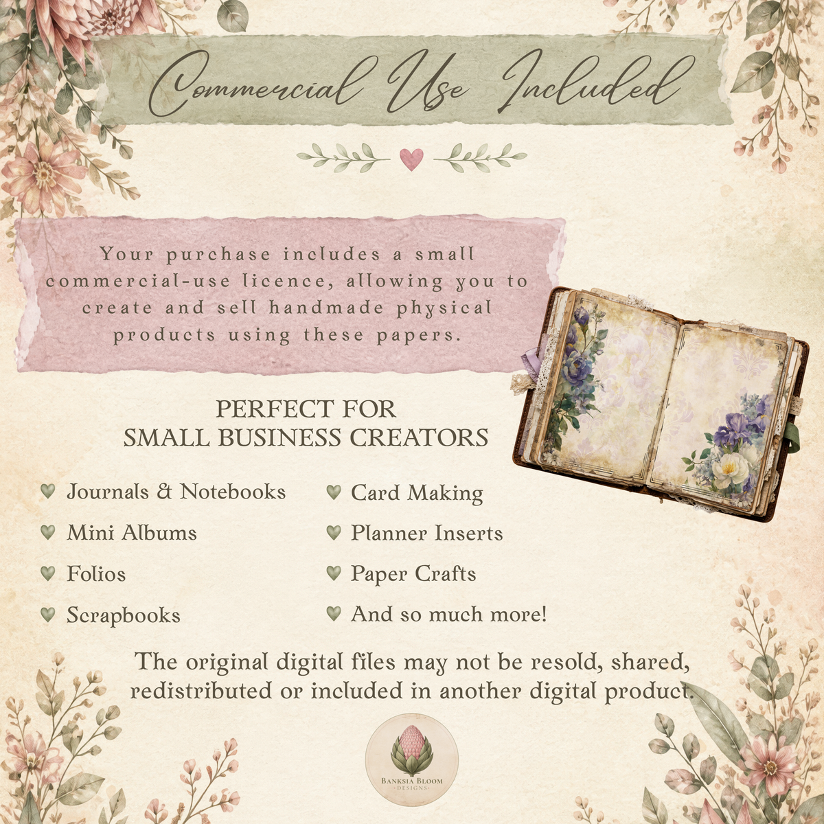 Printable Journal Pages - Hummingbird Garden
