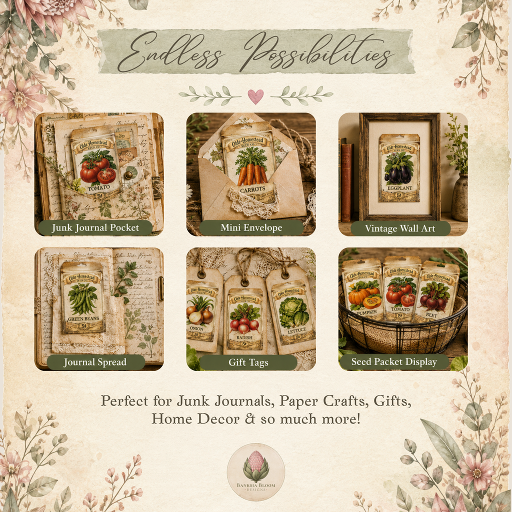 Printable - Vintage Vegetable Seed Packets