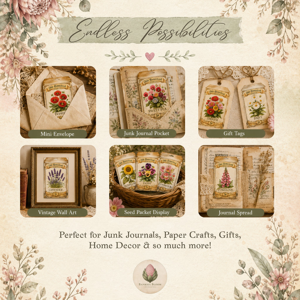 Printable - Vintage Flower Seed Packets