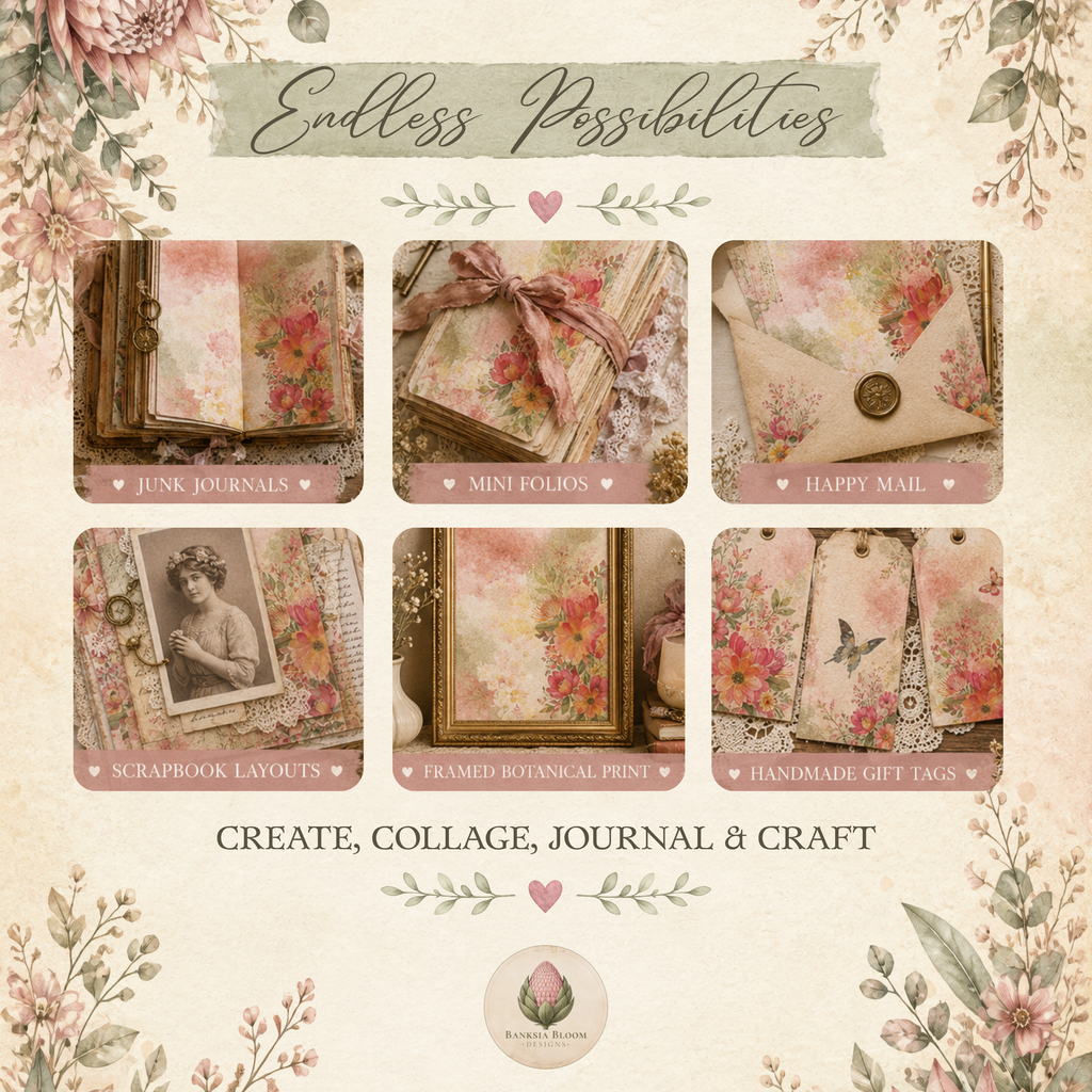 Printable Journal Pages - Blush & Banksia