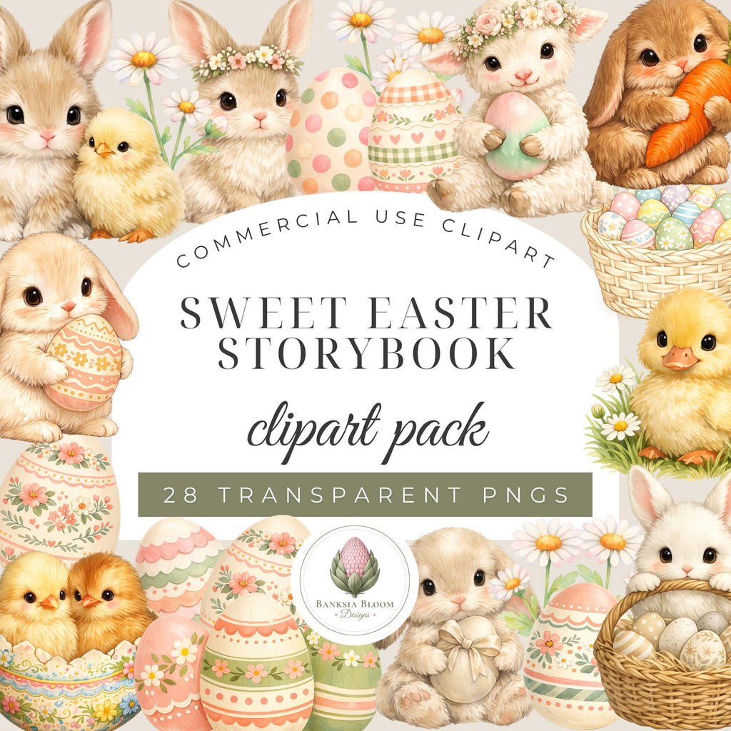Clipart - Commercial Use PNG Bundle - Sweet Easter Storybook