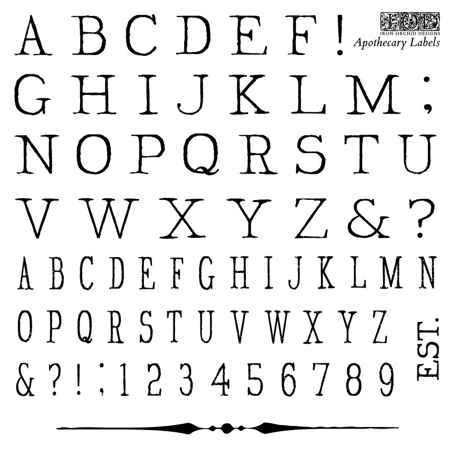 Iron Orchid Designs - Apothecary Labels Decor Stamp (6 x 6)