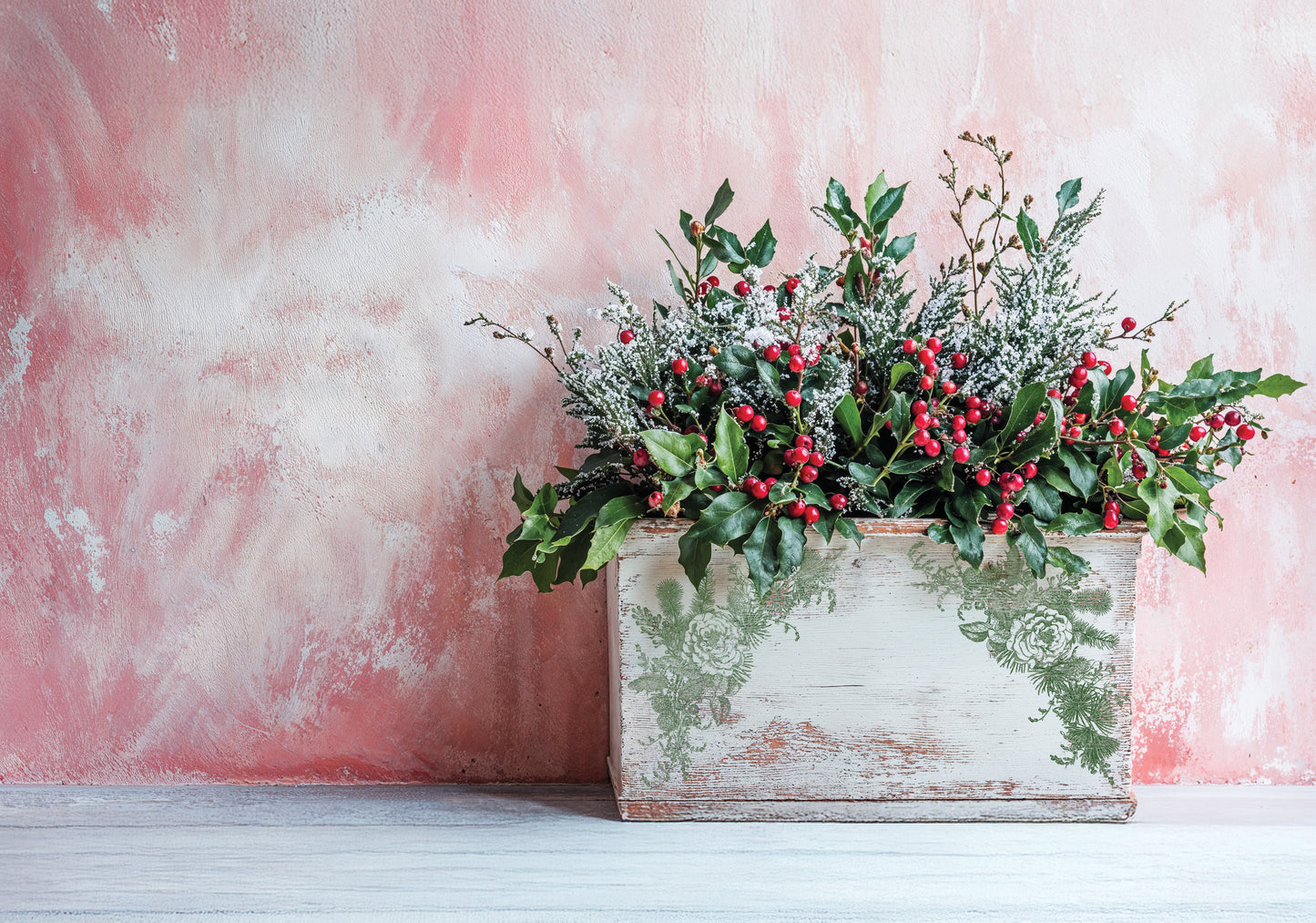 Iron Orchid Designs - Holly & Pine Decor Stamp