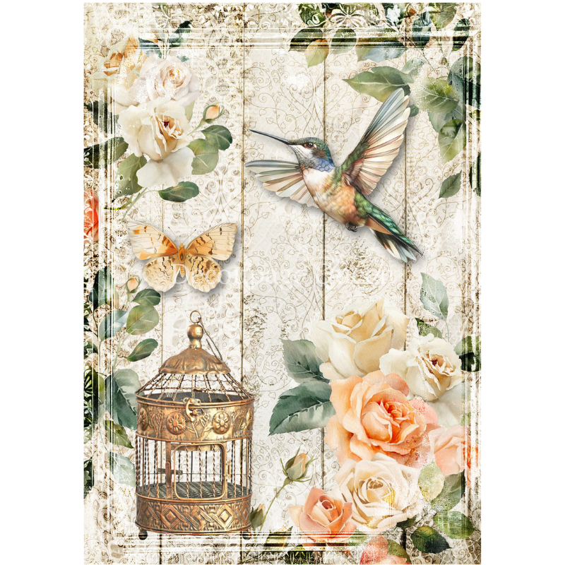 Decoupage Queen - Rose Garden Hummingbird