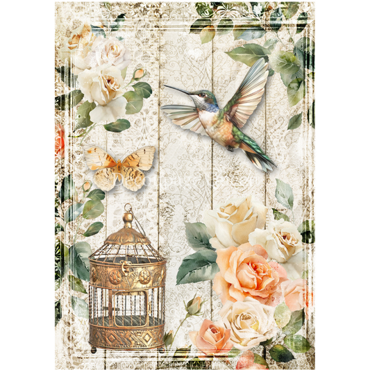 Decoupage Queen - Rose Garden Hummingbird