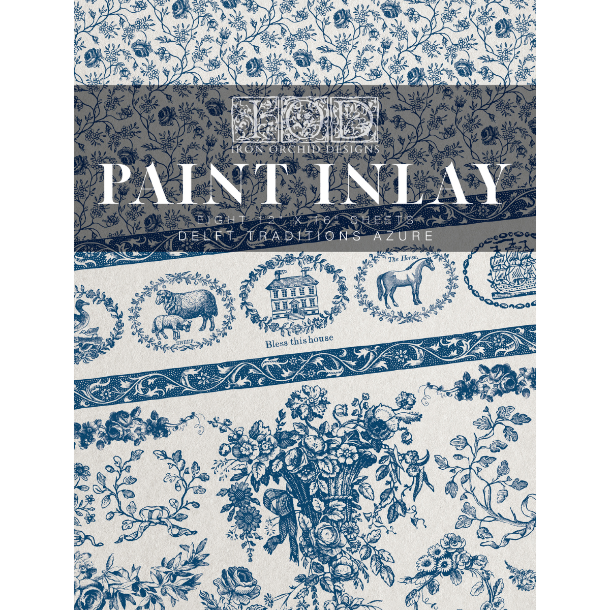 Iron Orchid Designs - Delft Traditions Azure Paint Inlay