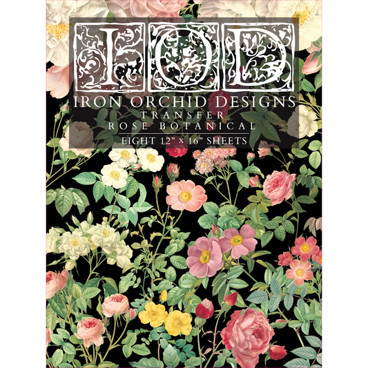 Iron Orchid Designs - Rose Botanical Decor Transfer Pad op