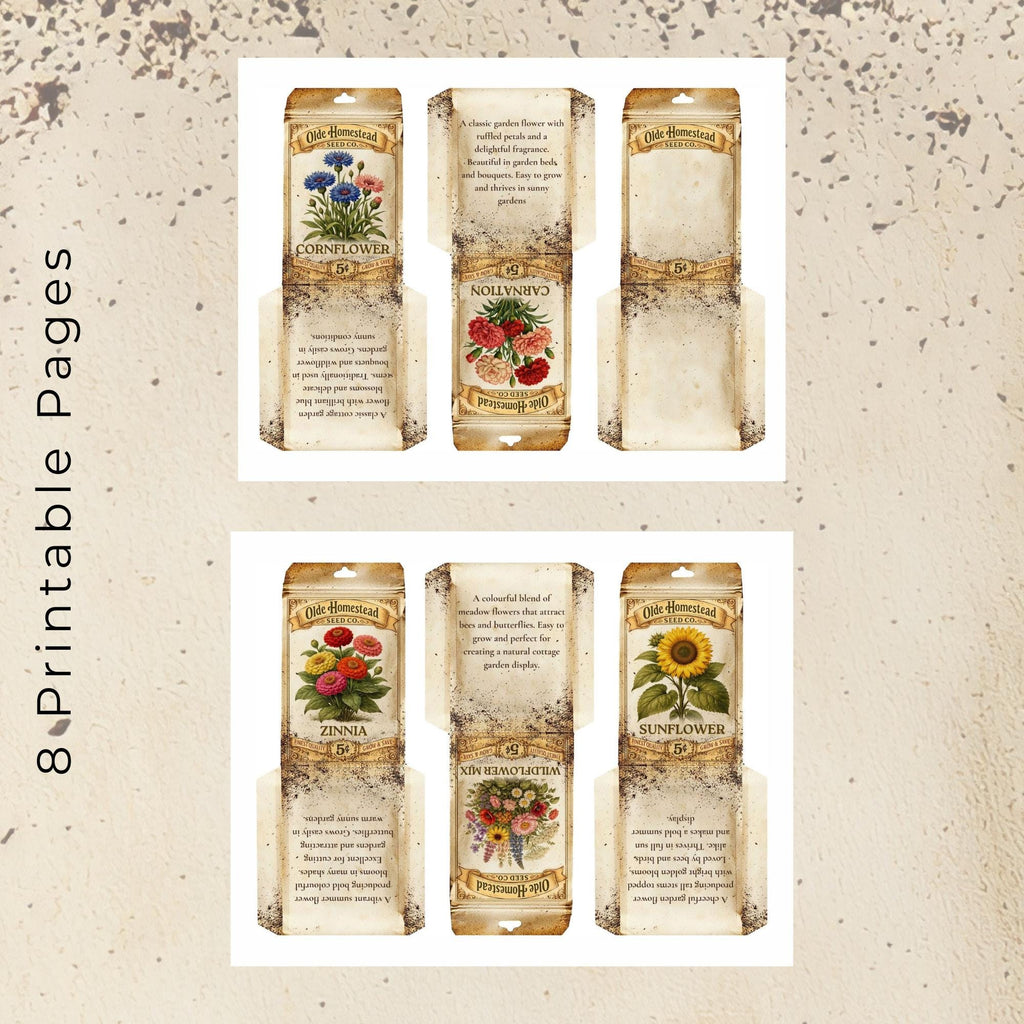 Printable - Vintage Flower Seed Packets