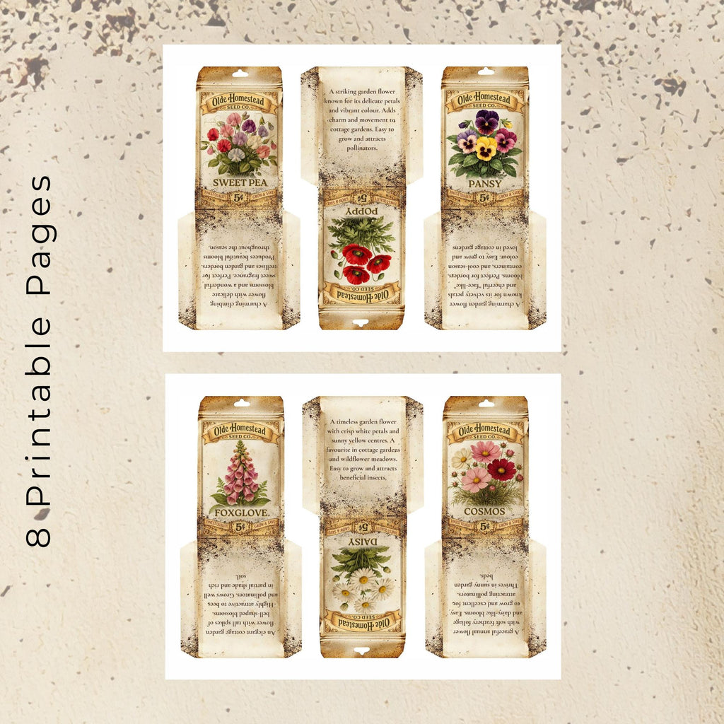 Printable - Vintage Flower Seed Packets