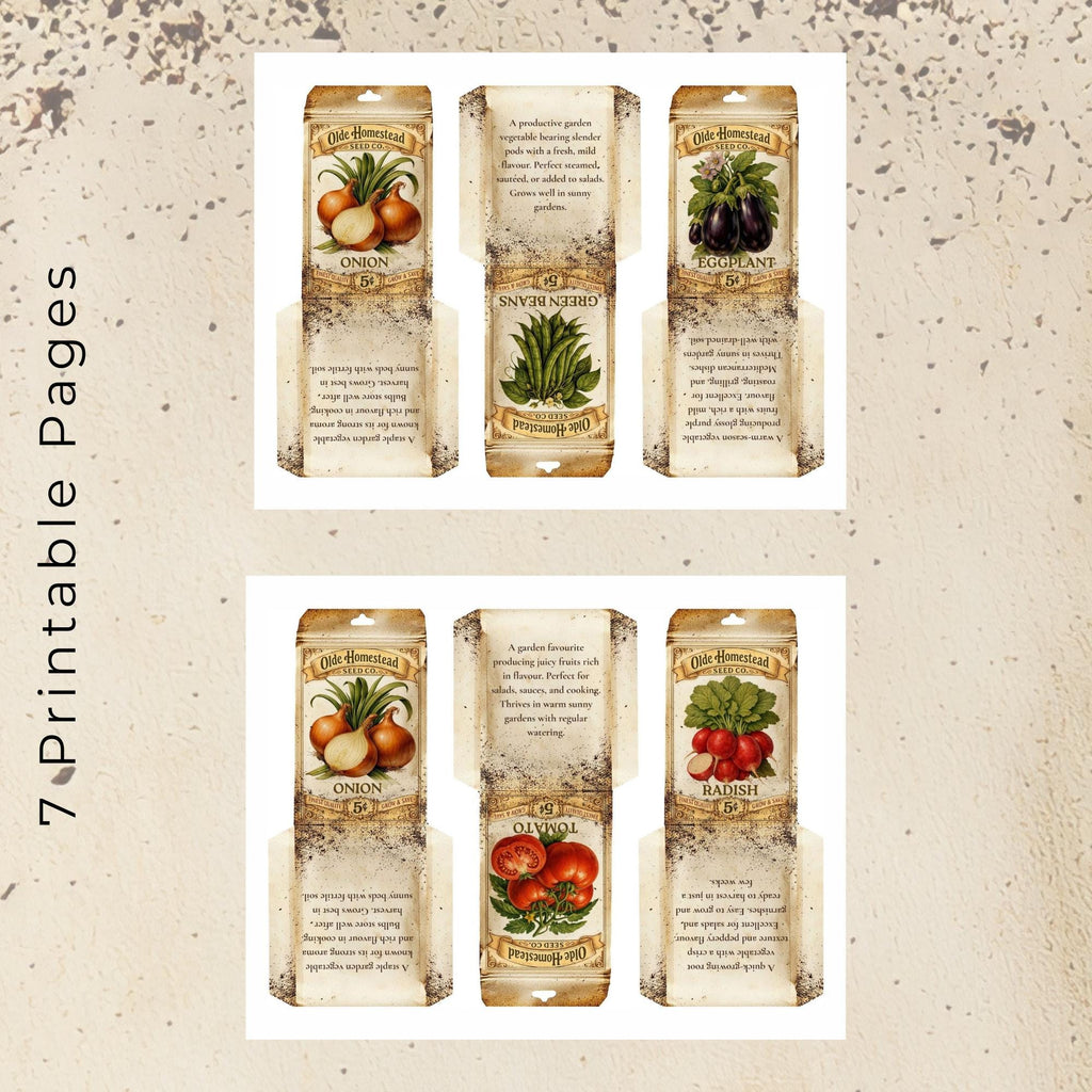 Printable - Vintage Vegetable Seed Packets