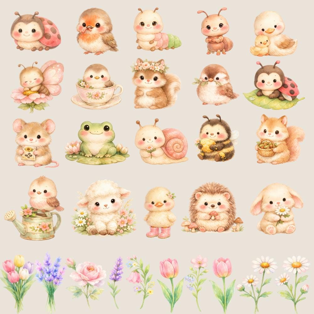 Clipart - Commercial Use PNG Bundle - Garden Critters
