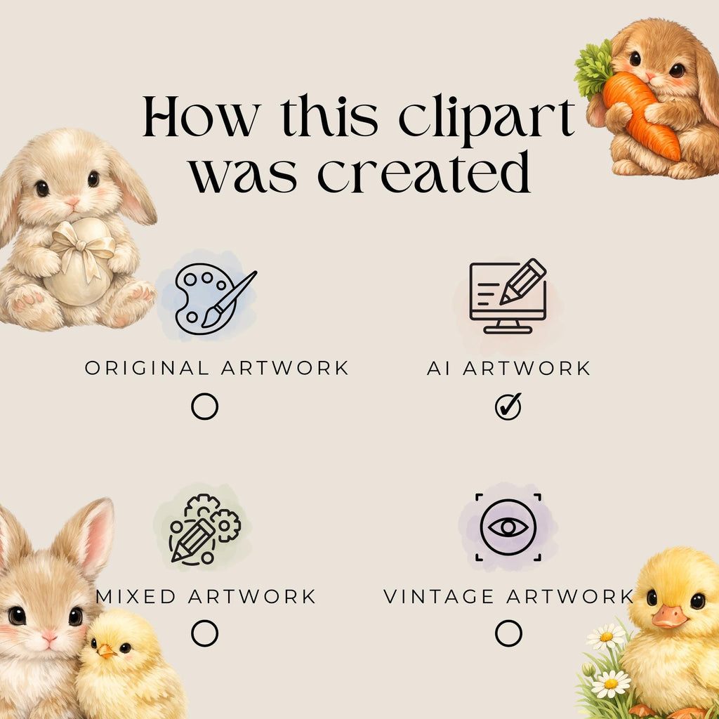 Clipart - Commercial Use PNG Bundle - Sweet Easter Storybook