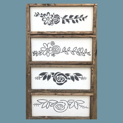 JRV Stencil - Long Flower Set - Rustic River Home
