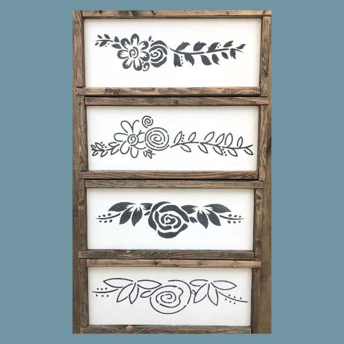 JRV Stencil - Long Flower Set - Rustic River Home